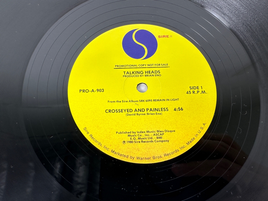 Talking Heads - Crosseyed And Painless PRO-A-903 SIRE Records 12' Single Vinyl Record 1980 Promo Copy [Photo 5]
