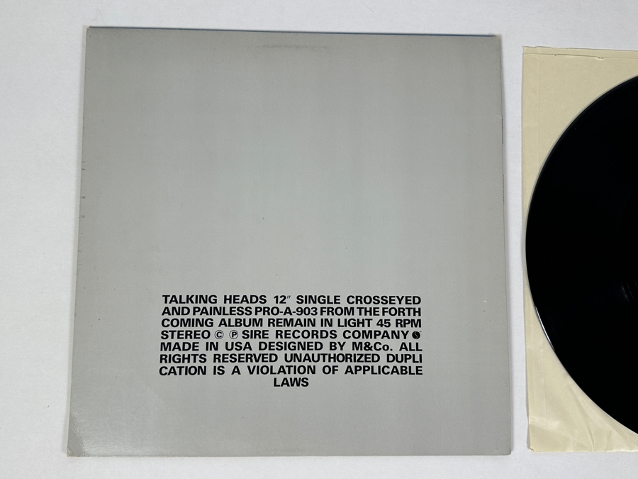 Talking Heads - Crosseyed And Painless PRO-A-903 SIRE Records 12' Single Vinyl Record 1980 Promo Copy [Photo 3]