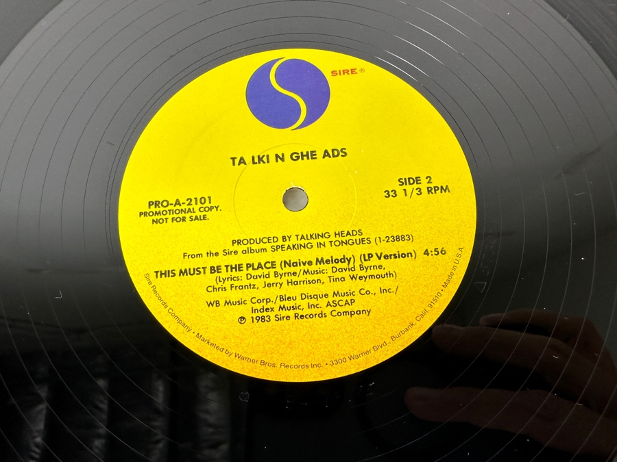 Talking Heads - This Must Be The Place (Naive Melody) PRO-A-2101 SIRE Records 12' Vinyl Record 1983 Promo Copy [Photo 7]