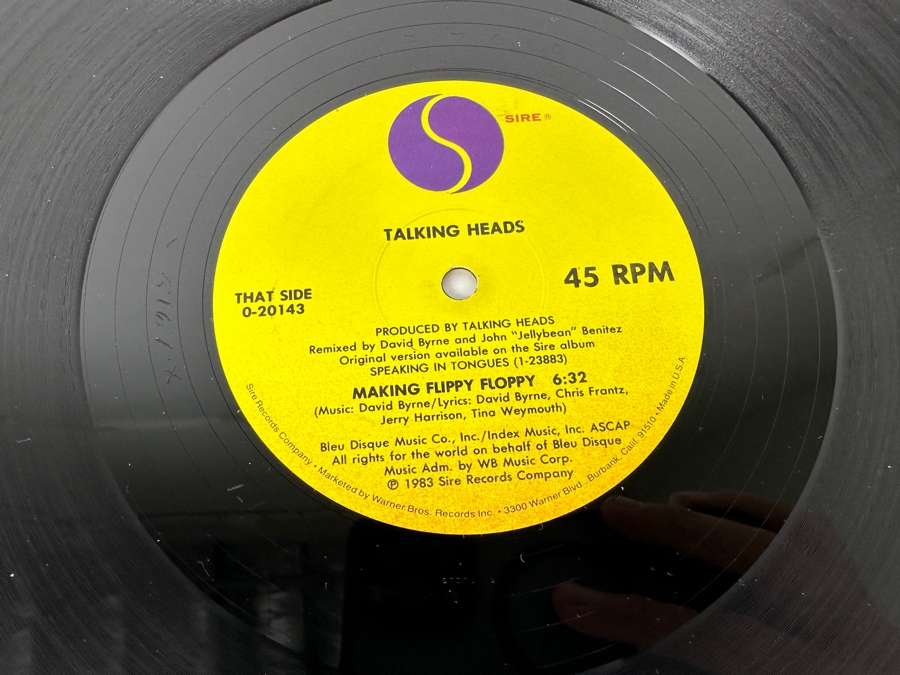 Talking Heads - Slippery People / Making Flippy Floppy 0-20143 SIRE Records 12' Vinyl Record 1983 Promo Copy [Photo 6]