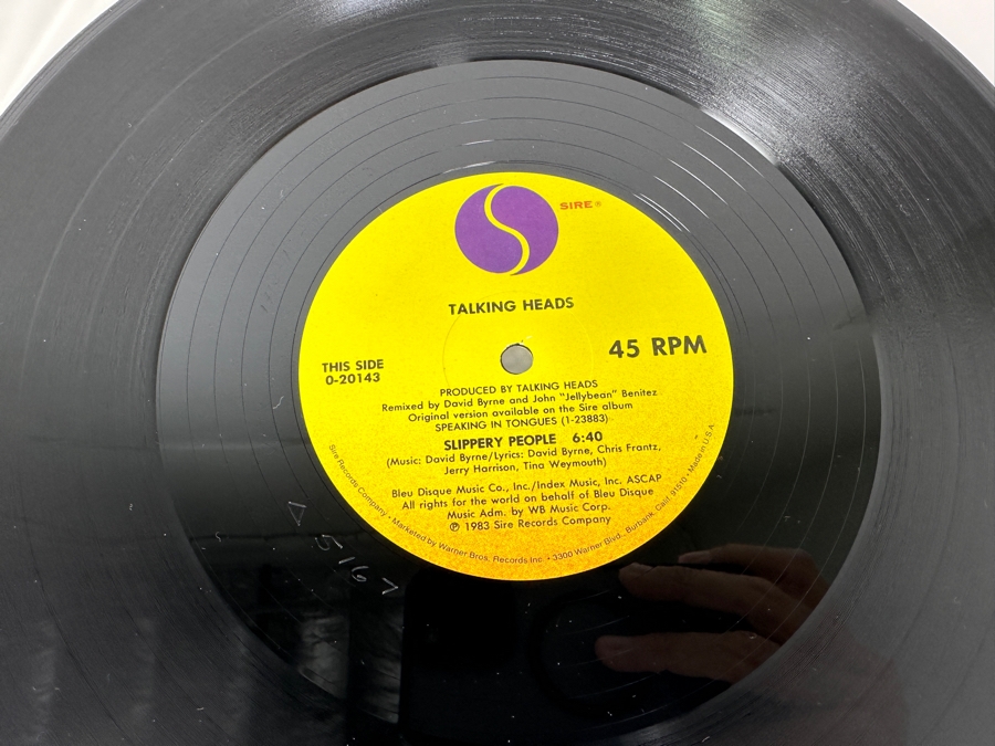 Talking Heads - Slippery People / Making Flippy Floppy 0-20143 SIRE Records 12' Vinyl Record 1983 Promo Copy [Photo 8]