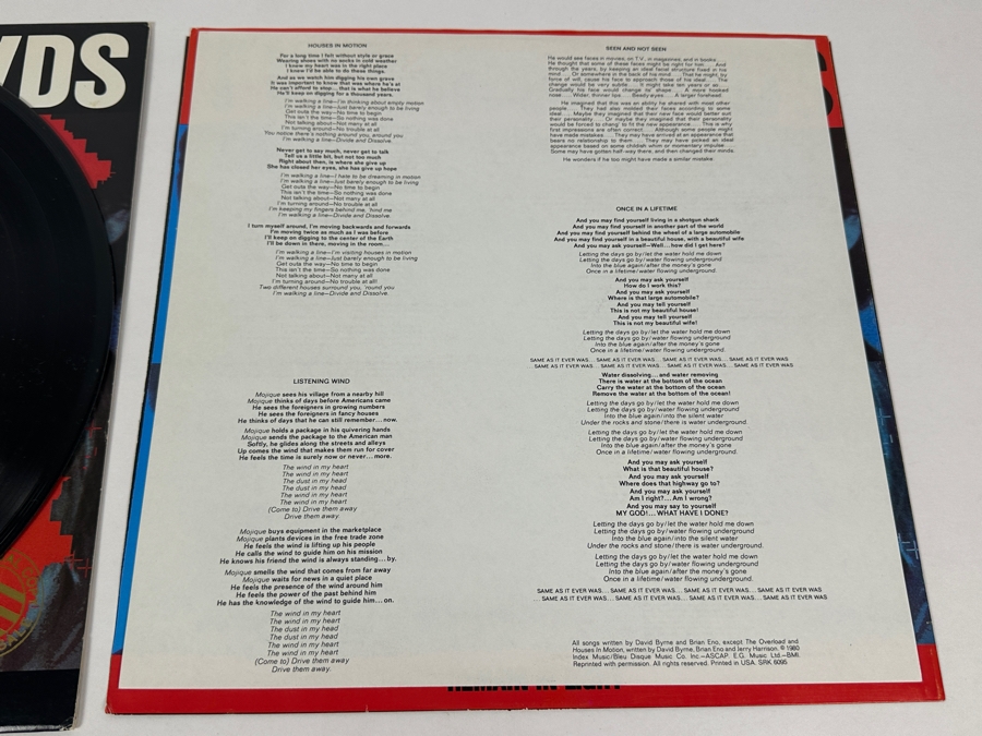 Talking Heads - Remain In Light SRK 6095 SIRE Records Vinyl Record 1980 Promo Copy [Photo 12]