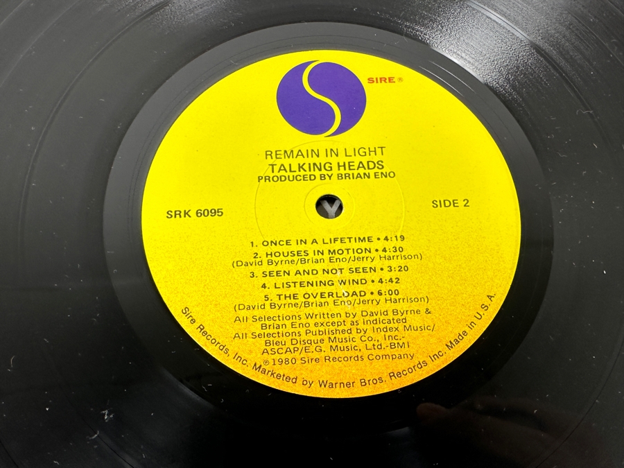 Talking Heads - Remain In Light SRK 6095 SIRE Records Vinyl Record 1980 Promo Copy [Photo 8]