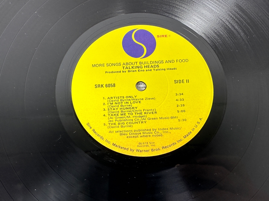 Talking Heads - More Songs About Buildings And Food SRK 6058 SIRE Records Vinyl Record 1978 [Photo 8]