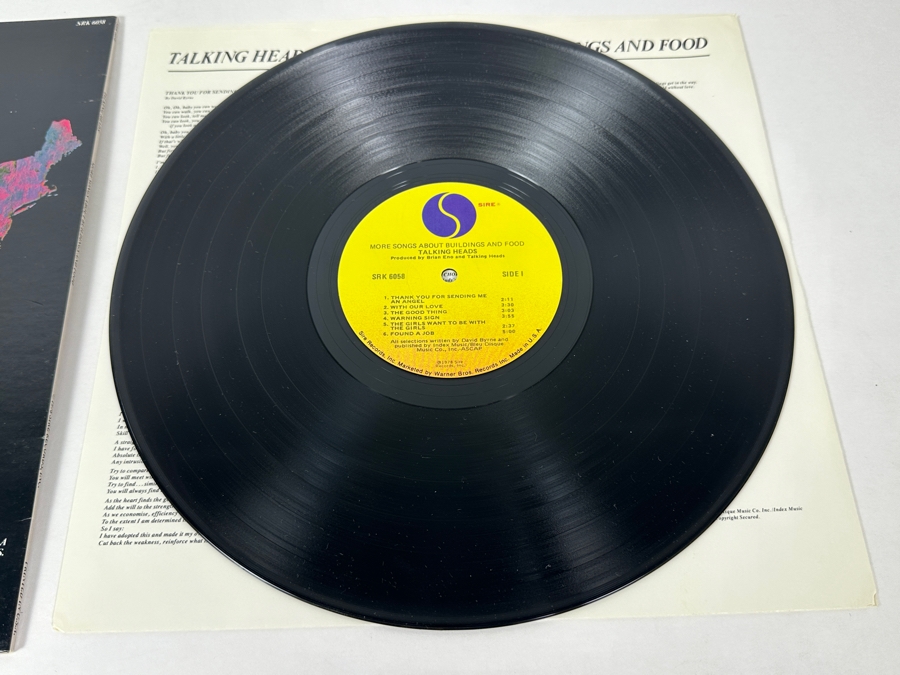 Talking Heads - More Songs About Buildings And Food SRK 6058 SIRE Records Vinyl Record 1978 [Photo 5]