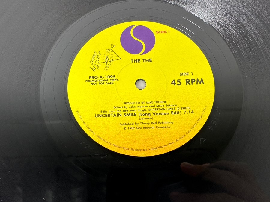 The The - Uncertain Smile PRO-A-1095 Sire Records 12' Vinyl Record 1982 Promo Copy [Photo 5]