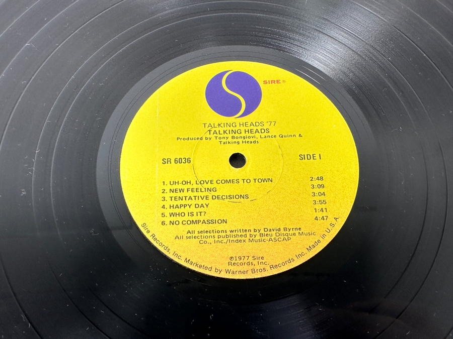 Talking Heads - Talking Heads '99 SR 6036 Sire Records Vinyl Record 1977 [Photo 5]