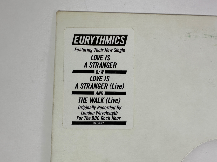 Eurythmics - Love Is A Stranger JW-13622 RCA 12' Vinyl Record 1982 Promo Copy [Photo 2]