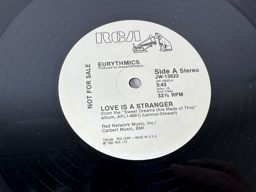 Eurythmics - Love Is A Stranger JW-13622 RCA 12' Vinyl Record 1982 Promo Copy [Photo 4]