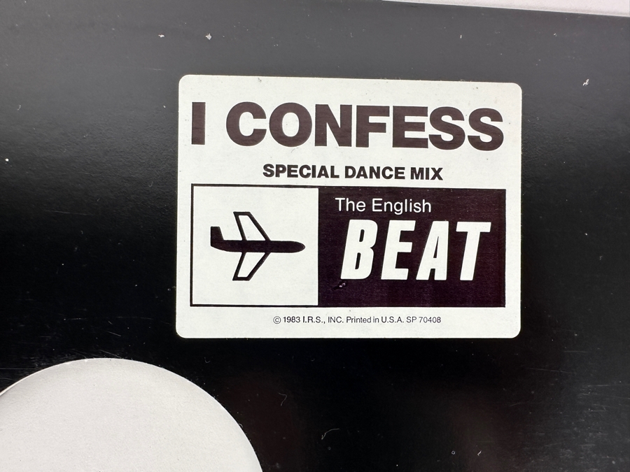 The English Beat Band Members Hand Signed Bumper Sticker Plus The English Beat - I Confess SP-70408 I.R.S. Records 12' Vinyl Record 1982 Promo Copy [Photo 3]