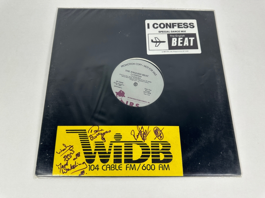 The English Beat Band Members Hand Signed Bumper Sticker Plus The English Beat - I Confess SP-70408 I.R.S. Records 12' Vinyl Record 1982 Promo Copy [Photo 12]