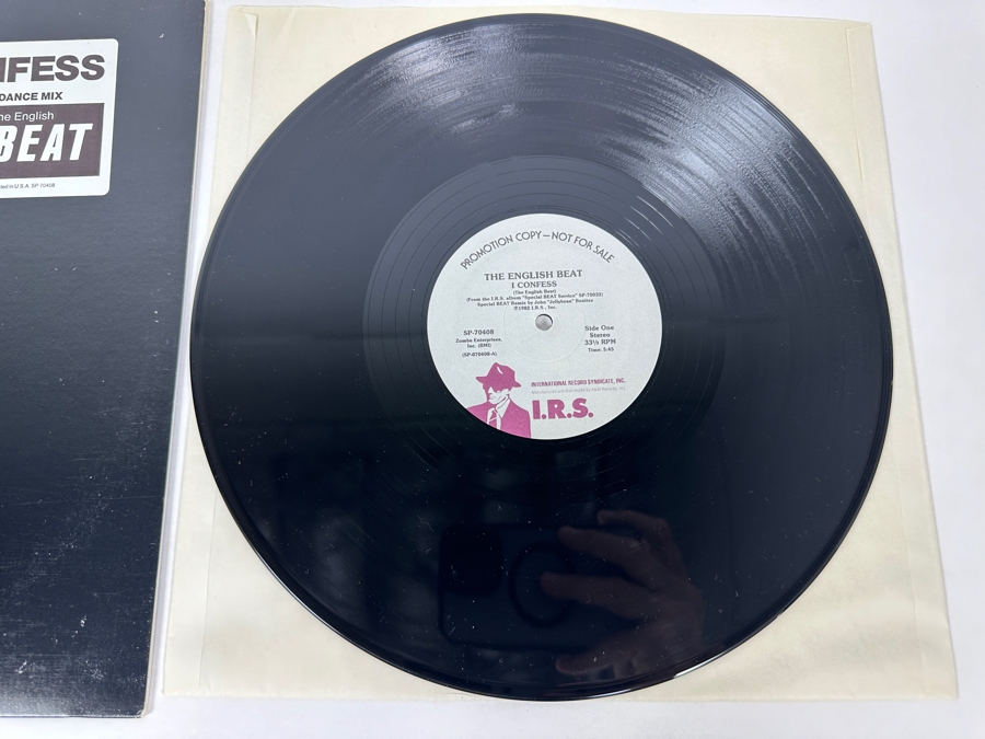 The English Beat Band Members Hand Signed Bumper Sticker Plus The English Beat - I Confess SP-70408 I.R.S. Records 12' Vinyl Record 1982 Promo Copy [Photo 8]