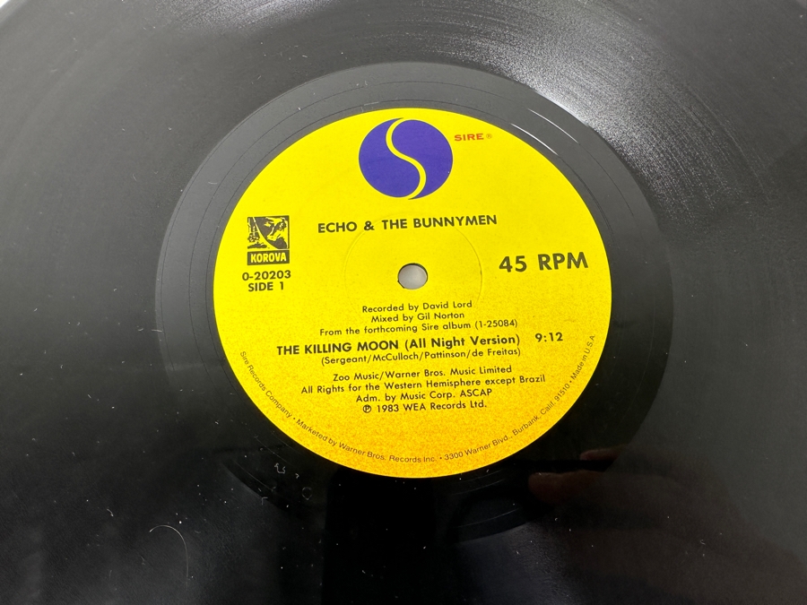 Echo & The Bunnymen - The Killing Moon 0-20203 Sire Records 12' Vinyl Record 1983 Promo Copy [Photo 6]