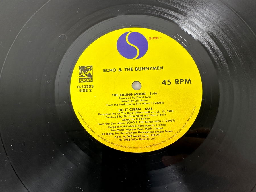 Echo & The Bunnymen - The Killing Moon 0-20203 Sire Records 12' Vinyl Record 1983 Promo Copy [Photo 8]