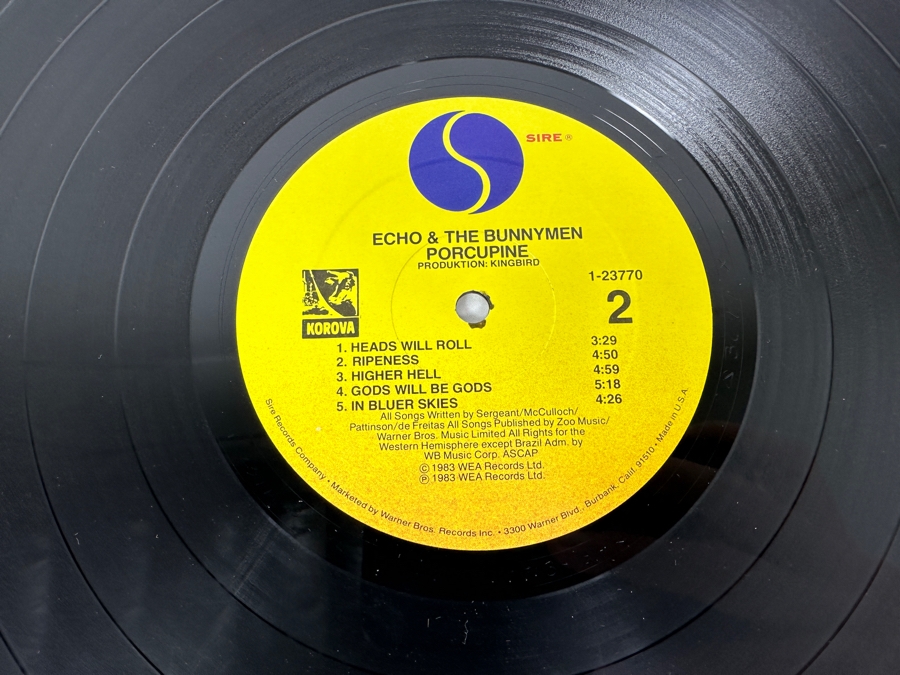 Echo & The Bunnymen - Porcupine 1-23770 Sire Records Vinyl Record 1983 Promo Copy [Photo 8]
