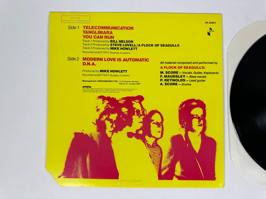 A Flock Of Seagulls - Modern Love Is Automatic / Telecommunication VK 22001 Jive Records Vinyl Record 1981 Promo Copy [Photo 3]