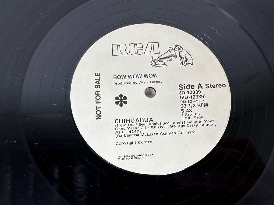 Bow Wow Wow - Chihuahua JD-12339 RCA Records 12' Vinyl Record 1981 Promo Copy [Photo 6]