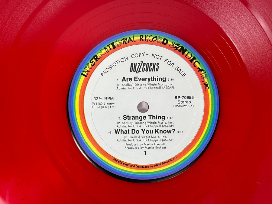 Special Limited Edition Buzzcocks - Are Everything SP-70955 I.R.S. Records Vinyl Record Red 1980 Promo Copy [Photo 5]
