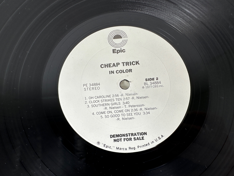 Cheap Trick - In Color AL 34884 Epic Records Vinyl Record 1977 Promo Copy [Photo 11]