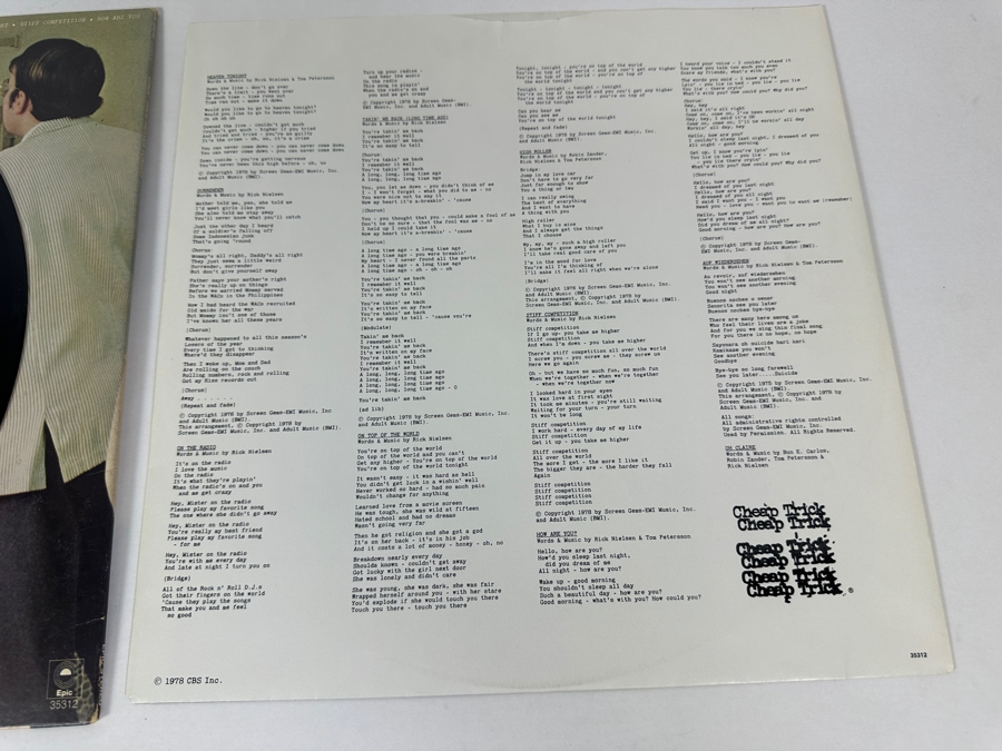 Cheap Trick - Heaven Tonight AL 35312 Epic Records Vinyl Record 1978 Promo Copy [Photo 10]