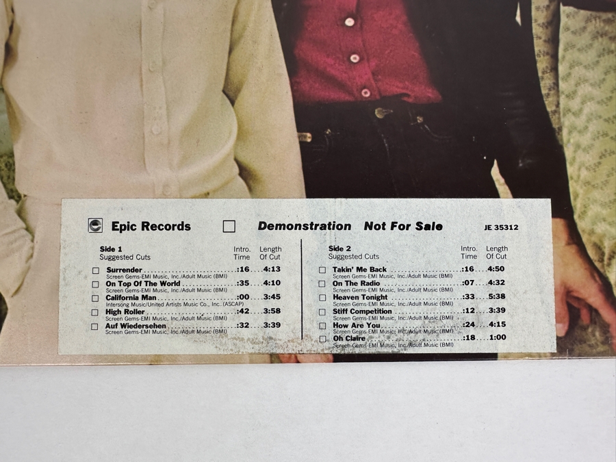 Cheap Trick - Heaven Tonight AL 35312 Epic Records Vinyl Record 1978 Promo Copy [Photo 3]