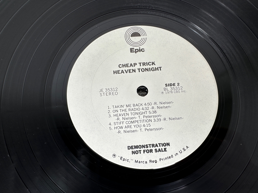 Cheap Trick - Heaven Tonight AL 35312 Epic Records Vinyl Record 1978 Promo Copy [Photo 8]