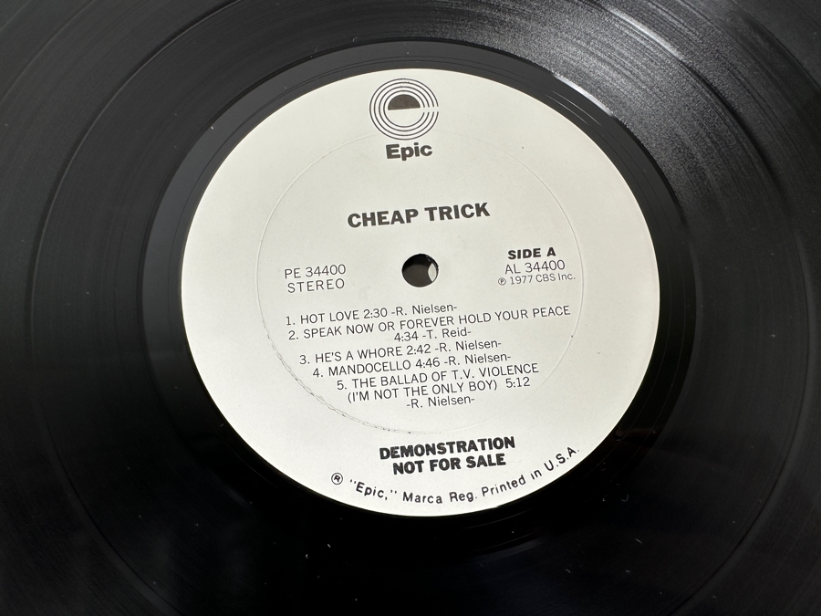 Cheap Trick - Cheap Trick AL 34400 Epic Records Vinyl Record 1977 Promo Copy [Photo 9]