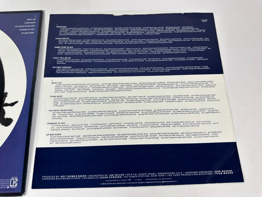 The Cars - Panorama 5E-514-A Elektra Records Vinyl Record 1980 [Photo 9]