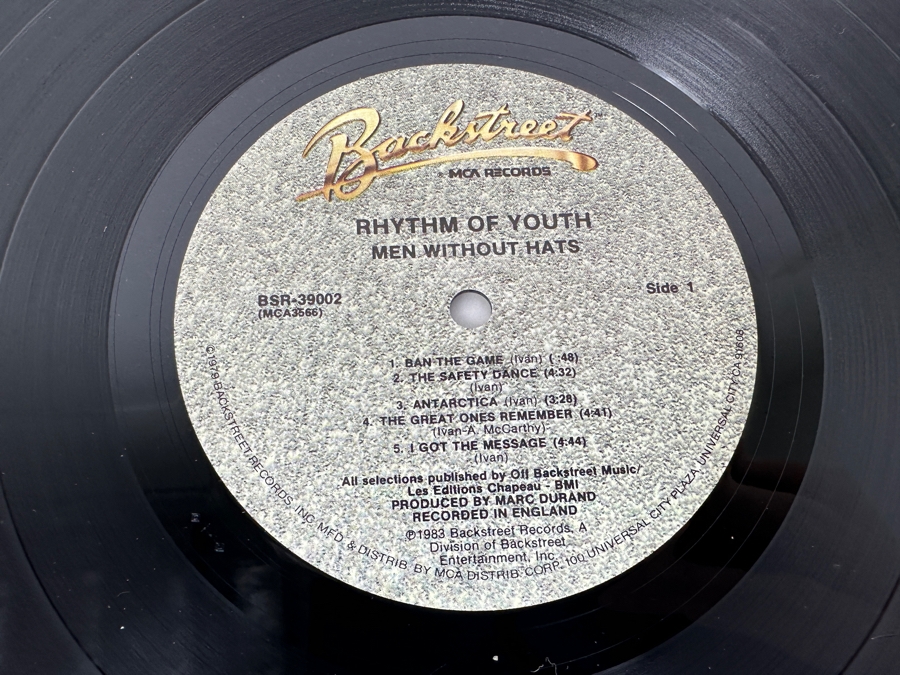 Men Without Hats - Rhythm Of Youth BSR-39002 Backstreet MCA Records Vinyl Record 1983 Promo Copy [Photo 6]