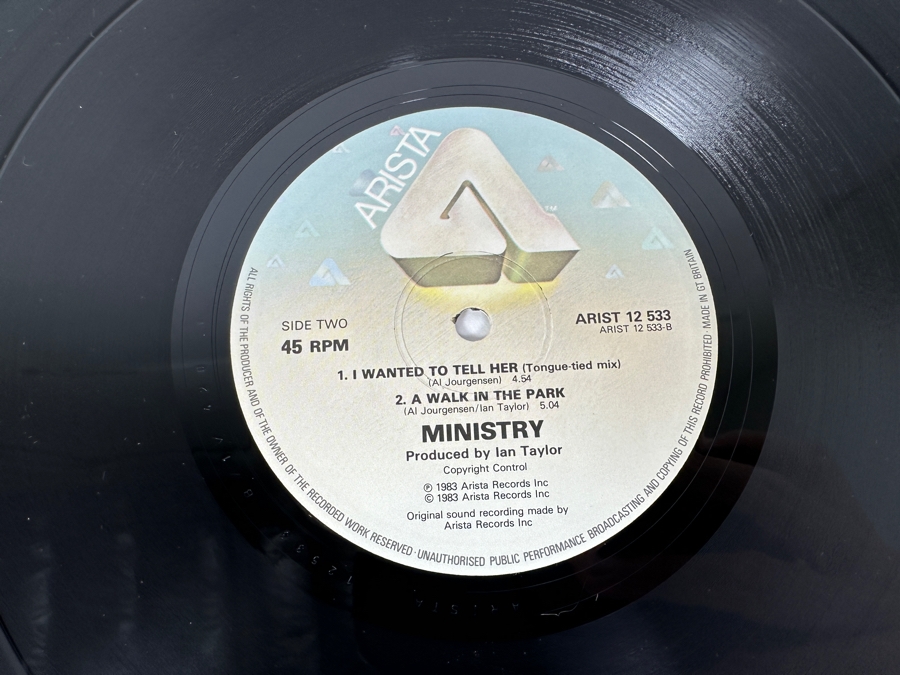 Ministry - I Wanted To Tell Her Arist 12 533 Arista Records Vinyl Record 1983 [Photo 7]
