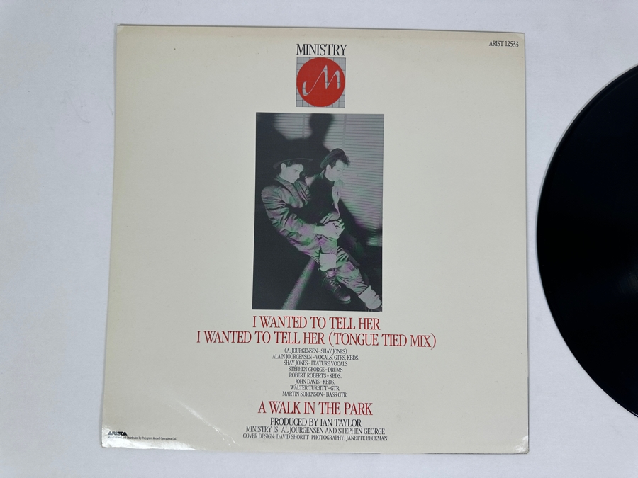Ministry - I Wanted To Tell Her Arist 12 533 Arista Records Vinyl Record 1983 [Photo 3]