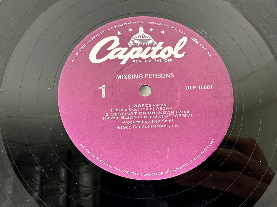Missing Persons - Words DLP-15001 Capital Records Mini-Album Vinyl Record 1982 [Photo 6]