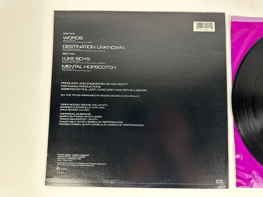 Missing Persons - Words DLP-15001 Capital Records Mini-Album Vinyl Record 1982 [Photo 4]