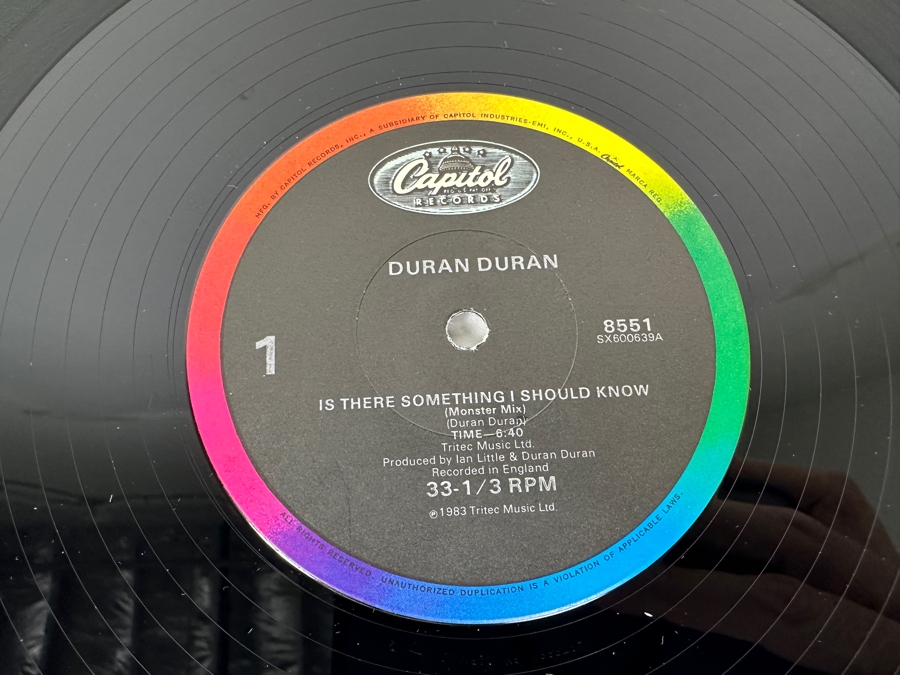 Duran Duran - Is There Something I Should Know 8551 Capital Records Vinyl Record 1983 Promo Copy [Photo 5]