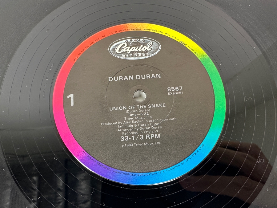 Duran Duran - Union Of The Snake 8567 Capital Records Vinyl Record 1983 Promo Copy [Photo 5]