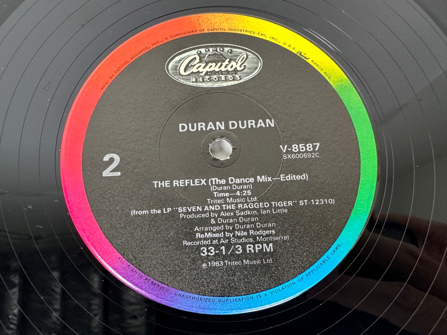 Duran Duran - The Reflex V-8587 Capital Records Single Vinyl Record 1983 Promo Copy [Photo 9]