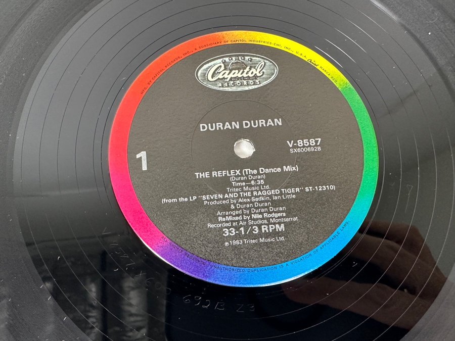 Duran Duran - The Reflex V-8587 Capital Records Single Vinyl Record 1983 Promo Copy [Photo 7]