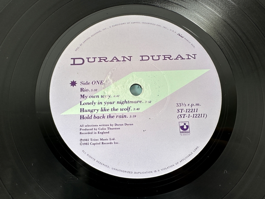 Duran Duran - RIO ST-12211 Harvest Records Vinyl Record 1982 [Photo 5]