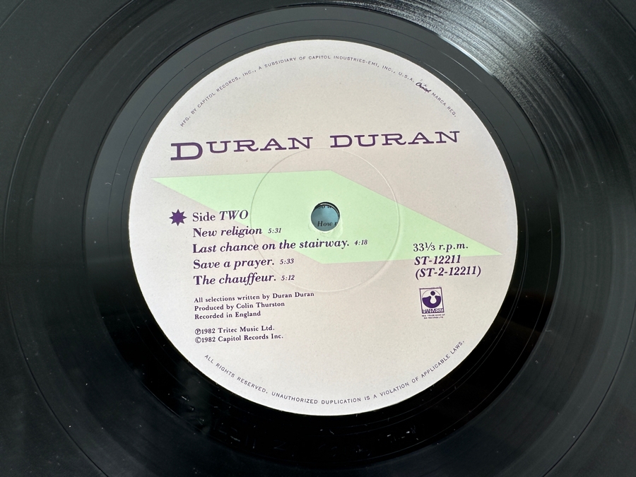 Duran Duran - RIO ST-12211 Harvest Records Vinyl Record 1982 [Photo 7]
