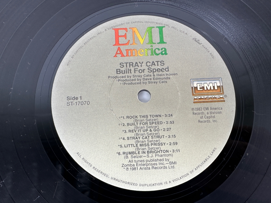 Stray Cats - Built For Speed ST-17070 EMI Records Vinyl Record 1982 [Photo 6]