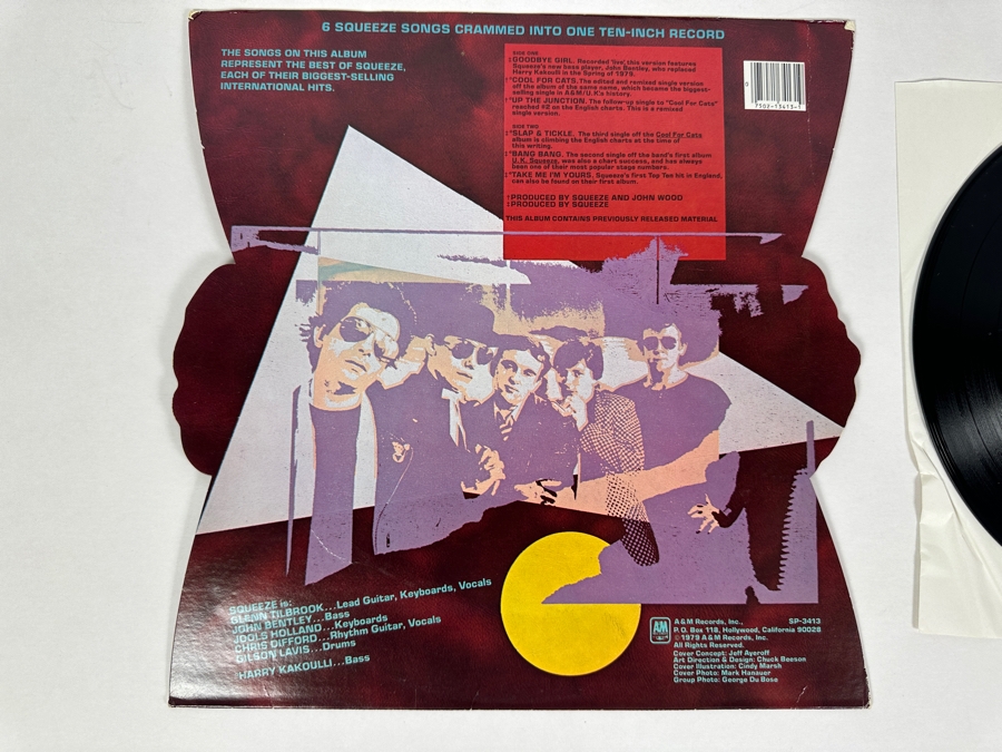 Squeeze - Six Squeeze Songs Crammed Into One Ten-Inch Record SP-3413 A&M Records Vinyl Record 1979 [Photo 3]