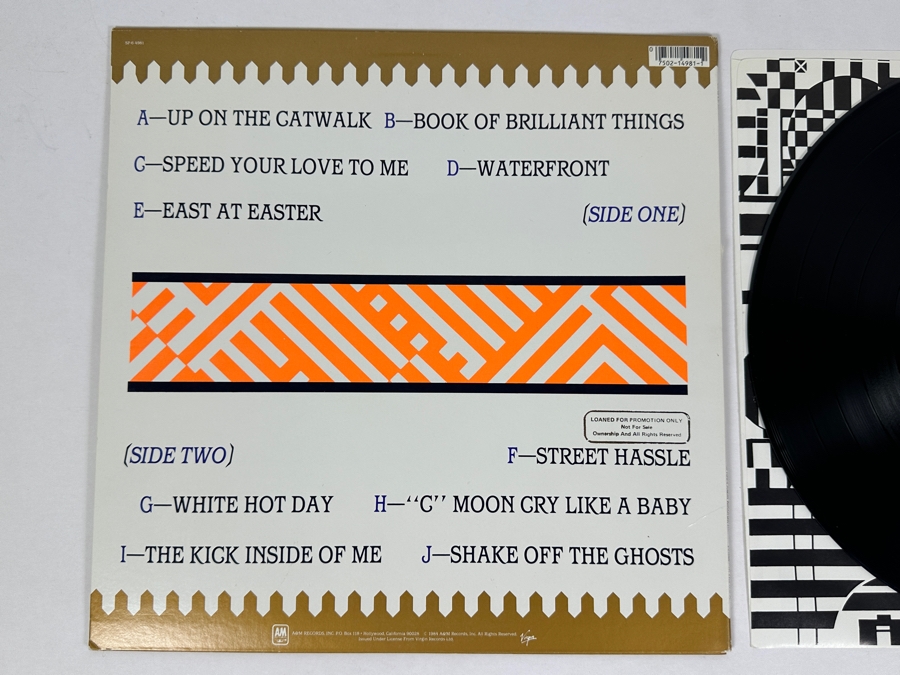 Simple Minds - Sparkle In The Rain SP-6-4981 A&M Records Vinyl Record 1984 Promo Copy [Photo 3]