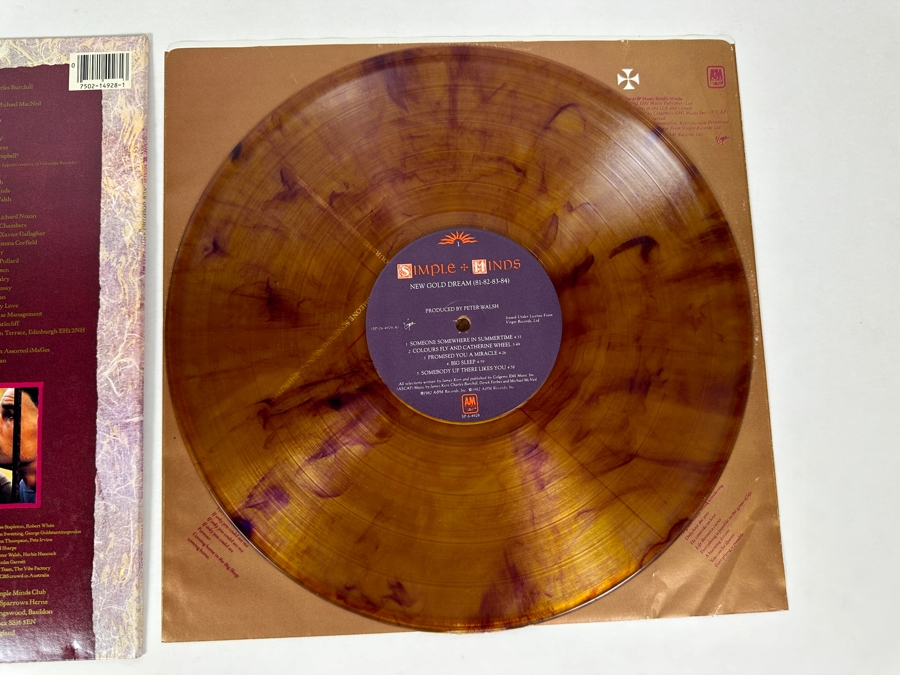 Simple Minds - New Gold Dream (81-82-84-84) SP-06-4928-A A&M Records Vinyl Record 1982 Promo Copy Limited Edition, Gold/Purple Marbled [Photo 5]