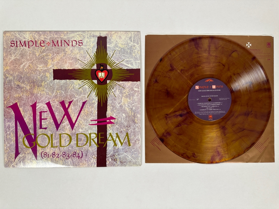 Simple Minds - New Gold Dream (81-82-84-84) SP-06-4928-A A&M Records Vinyl Record 1982 Promo Copy Limited Edition, Gold/Purple Marbled [Photo 1]