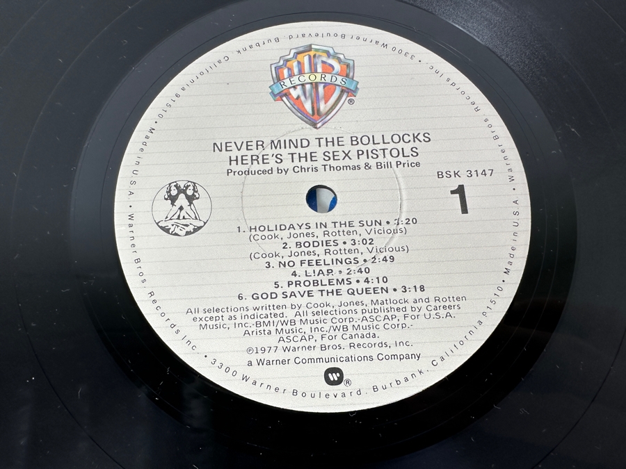 Sex Pistols - Never Mind The Bollocks Here's The Sex Pistols BSK 3147 Warner Bros Records Vinyl Record 1977 [Photo 5]
