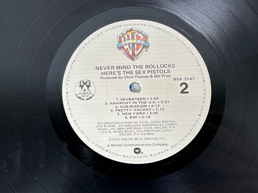 Sex Pistols - Never Mind The Bollocks Here's The Sex Pistols BSK 3147 Warner Bros Records Vinyl Record 1977 [Photo 7]