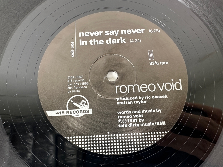 Romeo Void - Never Say Never 415A-0007 415 Records 12' Vinyl Record 1981 [Photo 5]