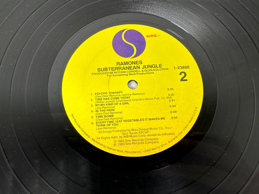 Ramones - Subterranean Jungle 1-23800 Sire Records Vinyl Record 1983 Promo Copy [Photo 8]
