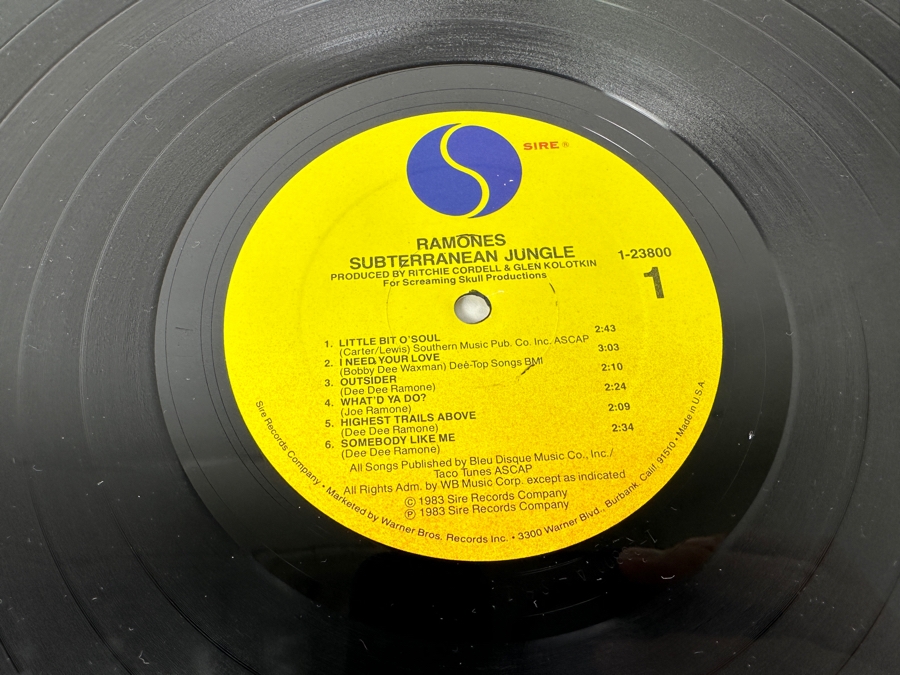 Ramones - Subterranean Jungle 1-23800 Sire Records Vinyl Record 1983 Promo Copy [Photo 6]