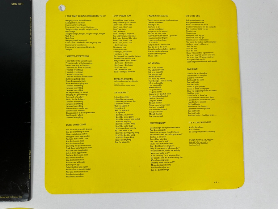 Ramones - Road To Run SRK 6063 Sire Records Vinyl Record 1978 Yellow Translucent Vinyl [Photo 12]